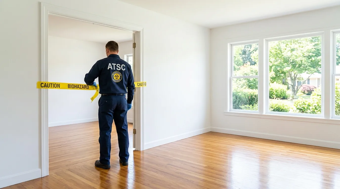 Certified biohazard cleanup crew performing Decomposition Cleanup in Communications Hill